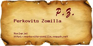 Perkovits Zomilla névjegykártya